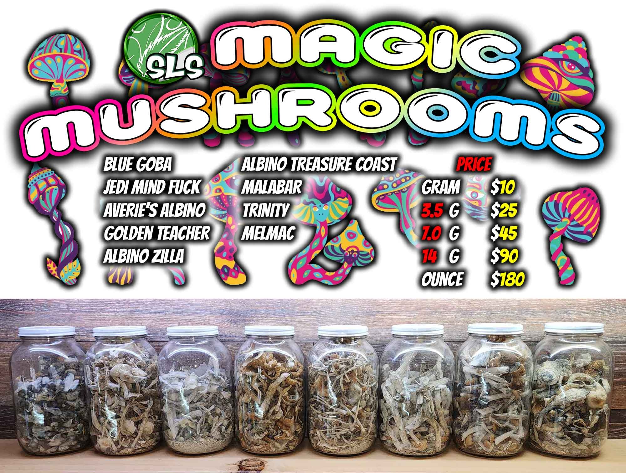Freshly cultivated magic mushrooms ready for delivery